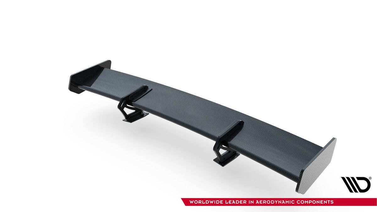 Kolfiberspoiler med övre swan-fäste + LED för Audi A5 Coupe 8T