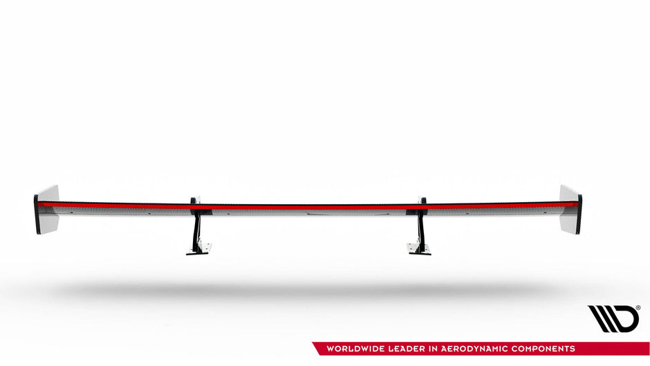 Kolfiberspoiler med övre swan-fäste + LED för Audi A5 Coupe 8T