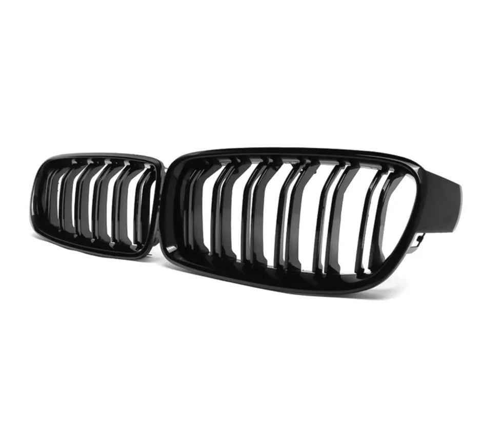 Blank Svart Njurgrill / Frontgrill (M-Style / Dubbellamell) – BMW 3-Serie F30/F31 (Kopia)