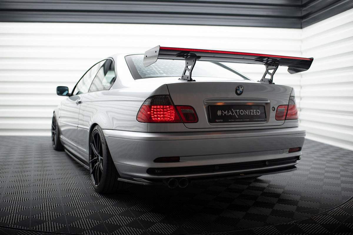 Kolfiberspoiler med inre fästen + LED för BMW 3 Coupe E46
