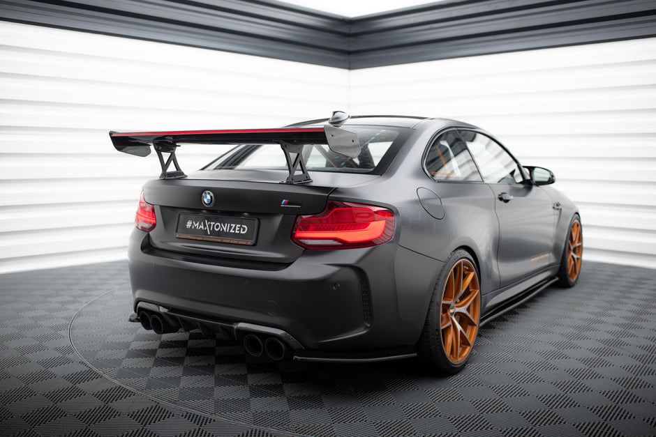 Kolfiberspoiler med inre fästen + LED för BMW M2 F87 / 2 / 2 M-Pack F22