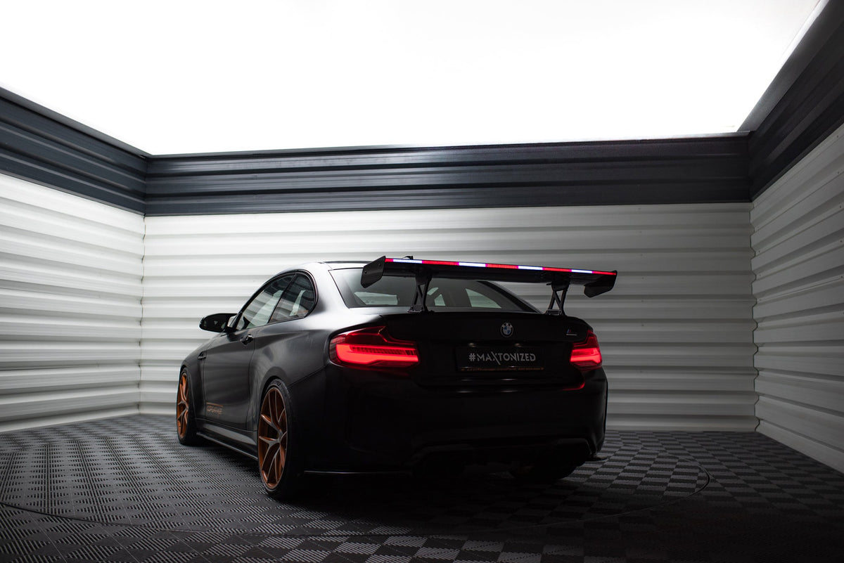 Kolfiberspoiler med inre fästen + LED för BMW M2 F87 / 2 / 2 M-Pack F22