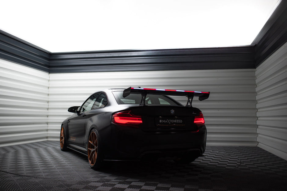 Kolfiberspoiler med inre fästen + LED för BMW M2 F87 / 2 / 2 M-Pack F22