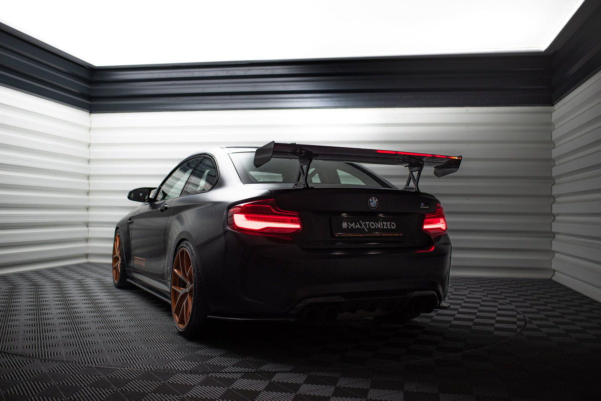 Kolfiberspoiler med inre fästen + LED för BMW M2 F87 / 2 / 2 M-Pack F22