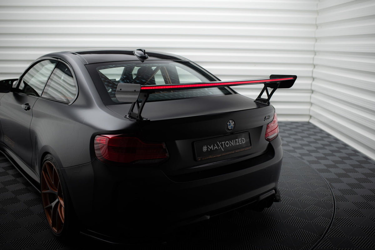 Kolfiberspoiler med yttre fästen + LED för BMW M2 F87 / 2 / 2 M-Pack F22