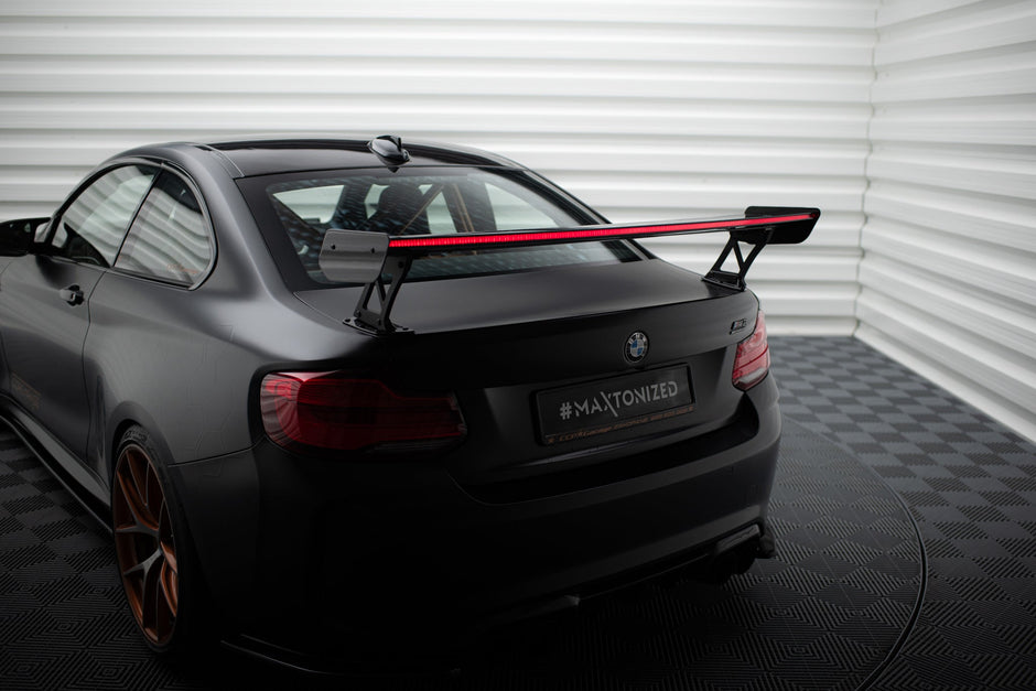Kolfiberspoiler med yttre fästen + LED för BMW M2 F87 / 2 / 2 M-Pack F22