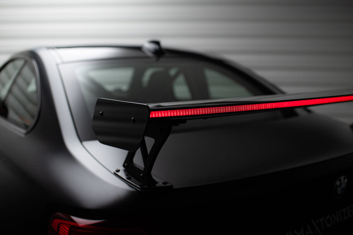 Kolfiberspoiler med yttre fästen + LED för BMW M2 F87 / 2 / 2 M-Pack F22