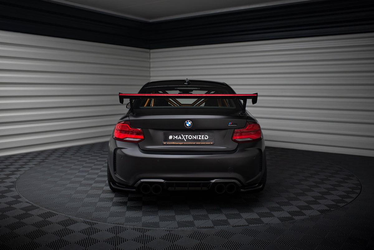 Kolfiberspoiler med yttre fästen + LED för BMW M2 F87 / 2 / 2 M-Pack F22