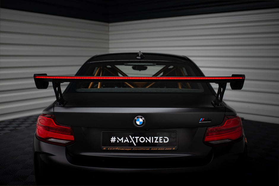 Kolfiberspoiler med yttre fästen + LED för BMW M2 F87 / 2 / 2 M-Pack F22