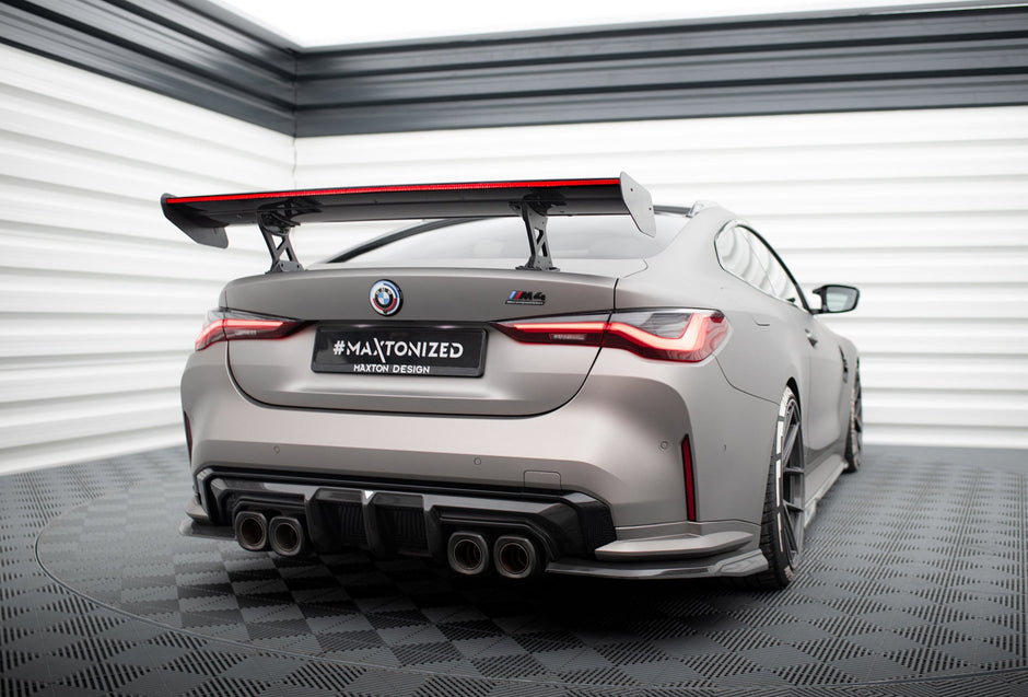 Kolfiberspoiler med inre fästen + LED för BMW M4 G82 / G82 Facelift / M440i / 4 M-Pack G22 / G22 Facelift
