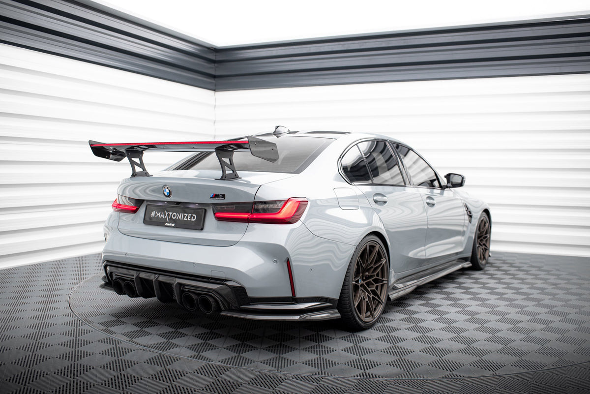 Kolfiberspoiler med inre fästen + LED för BMW M3 G80 / M340i G20 / 3 M-Pack G20 / 3 Standard G20