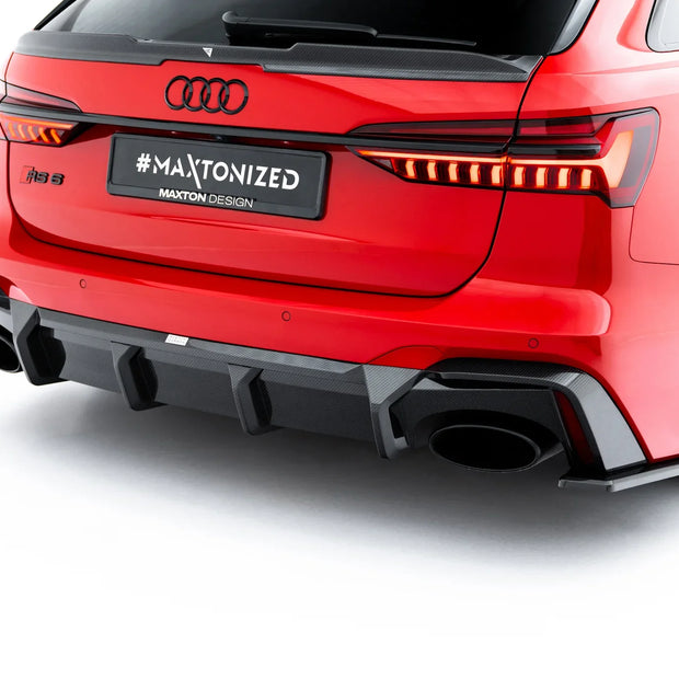 Prepreg Carbon Fiber Bakre Diffuser för Audi RS6 C8 / C8 Facelift (version without towbar)