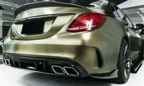 C63 AMG Style Bakdiffusor & Endrör (Krom) – Mercedes-Benz C-Klass (W205 Sedan / S205 Kombi 2014–2021)