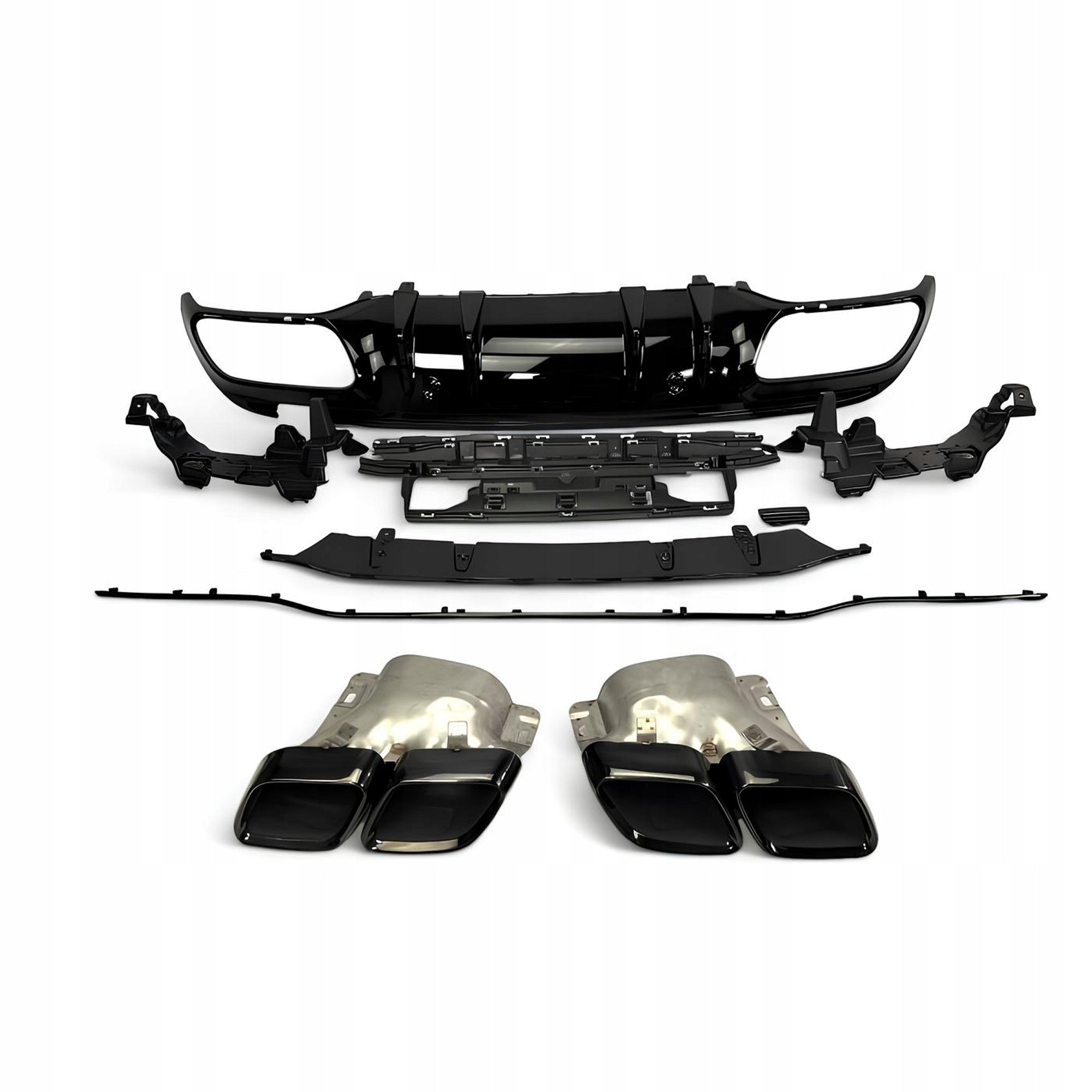 C63 AMG Style Bakdiffusor & Endrör (Svart) – Mercedes-Benz C-Klass (W205 Sedan / S205 Kombi 2014–2021) (Kopia)