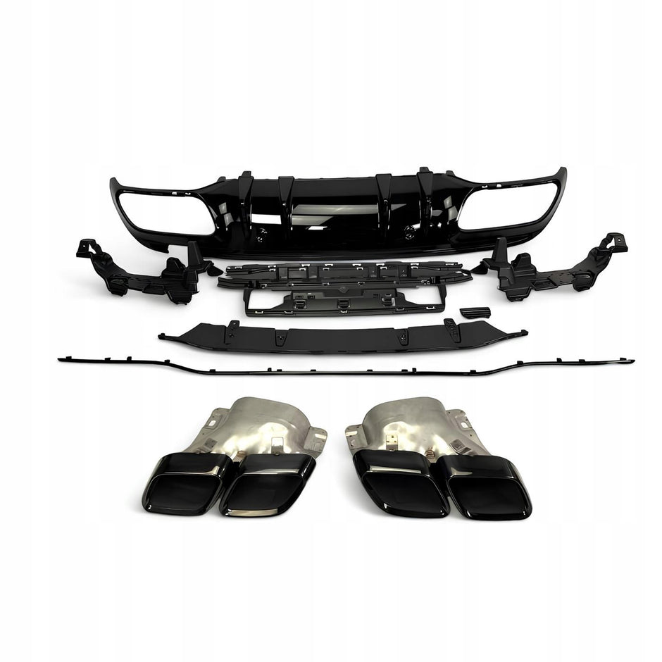 C63 AMG Style Bakdiffusor & Endrör (Svart) – Mercedes-Benz C-Klass (W205 Sedan / S205 Kombi 2014–2021) (Kopia)