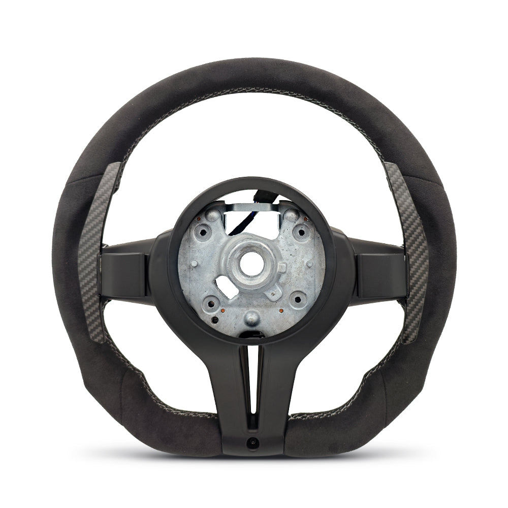 M-Sport Ratt i Full Alcantara / Mocka med Platt Botten – BMW 1–7-Serie & M-Modeller (F-Serien)
