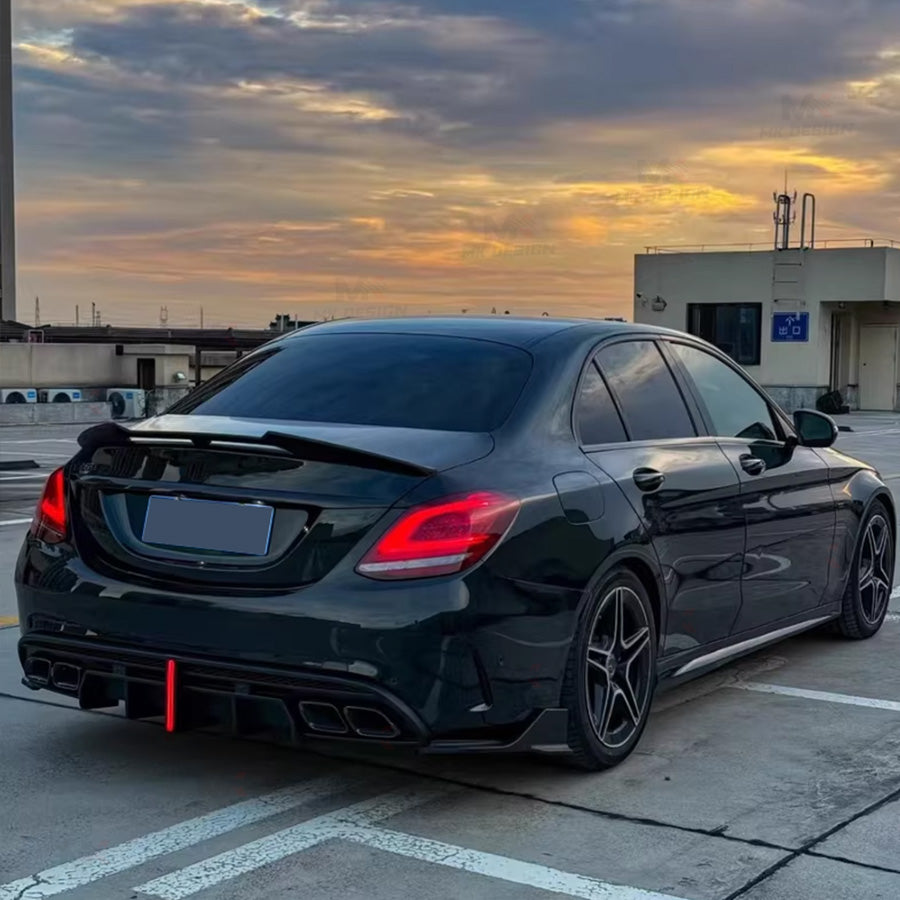 VTEN Style Bakdiffusor & Splitters/Winglets – Mercedes-AMG C-Klass (W205 Sedan 2015–2021)