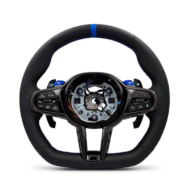 M-Sport Läderratt LCI med Blå M1/M2-Knappar – BMW G-Serie & F90/F97