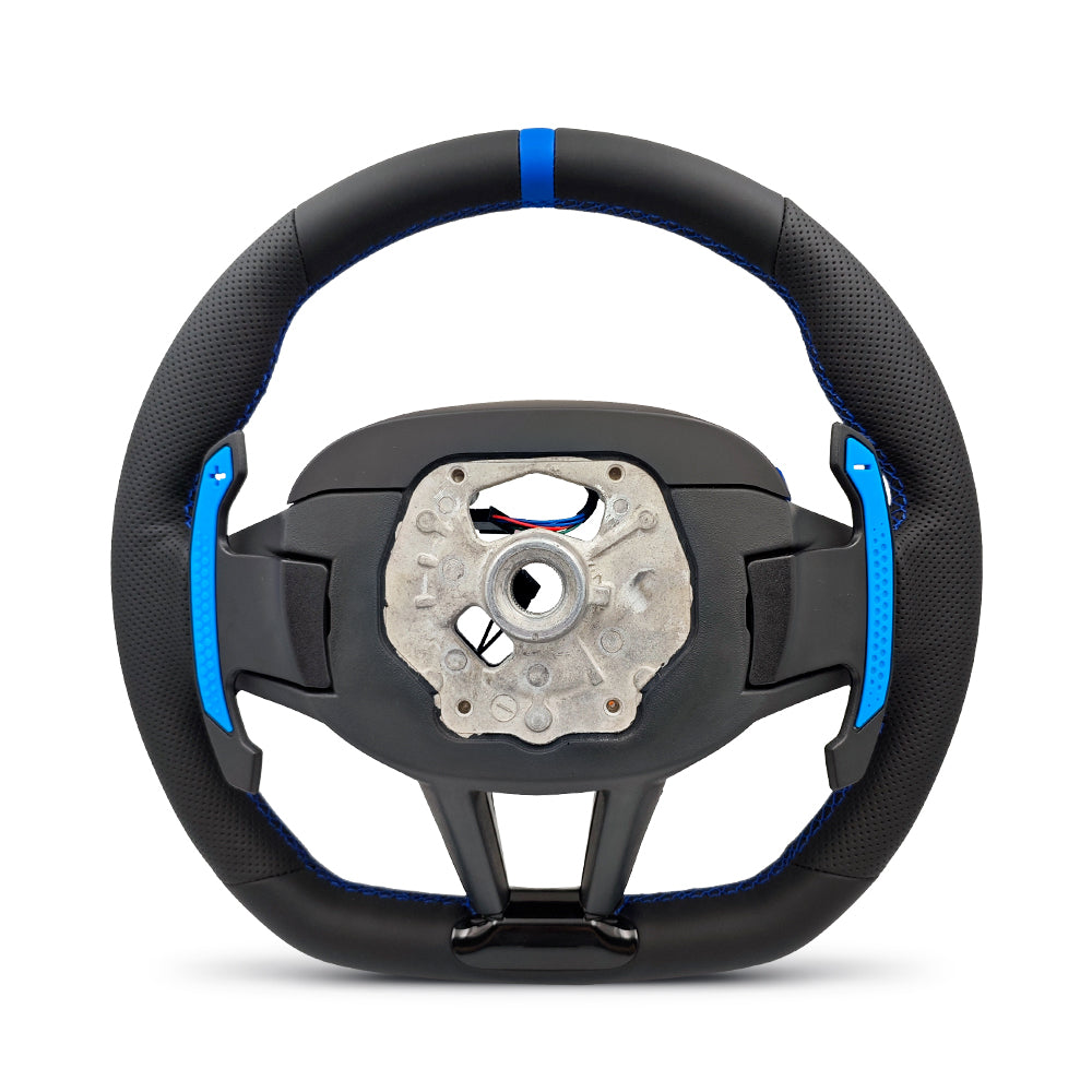 M-Sport Läderratt LCI med Blå M1/M2-Knappar – BMW G-Serie & F90/F97