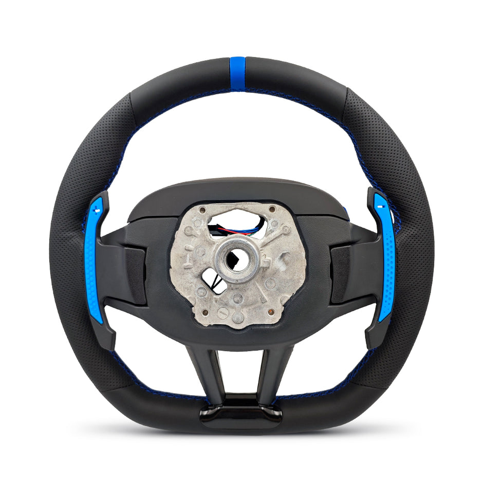 M-Sport Läderratt LCI med Blå M1/M2-Knappar – BMW G-Serie & F90/F97
