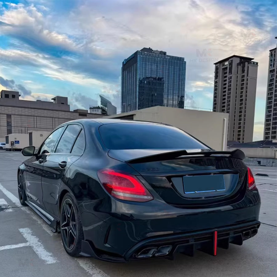 VTEN Style Bakdiffusor & Splitters/Winglets – Mercedes-AMG C-Klass (W205 Sedan 2015–2021)