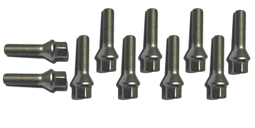 H&R HR-14252801Pkt Paket hjulbultar 10st M14x1.25 BMW Mini Koniska Silver, Längd 28mm 10 st bultar – bild 2