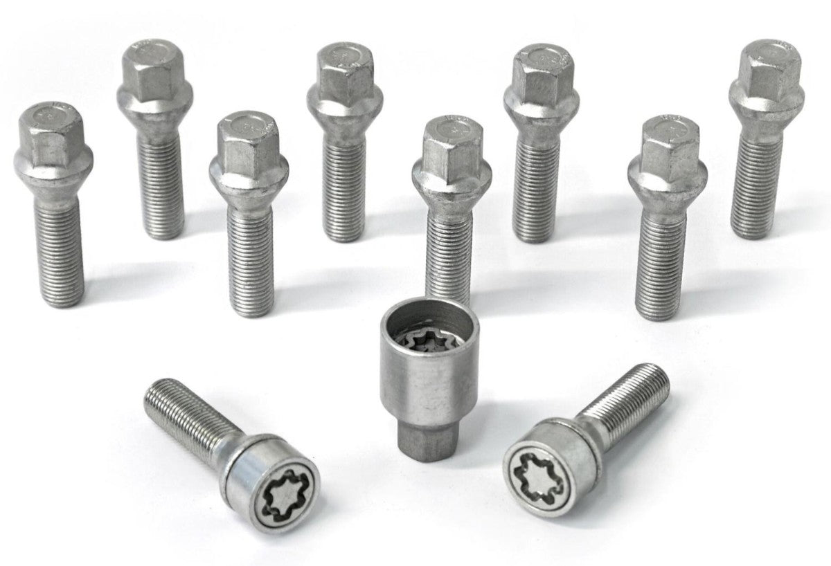 HR-1454001SET H&R Bultsats inkl låsbutar M14x1.5 Konisk Silver, Längd 40mm
