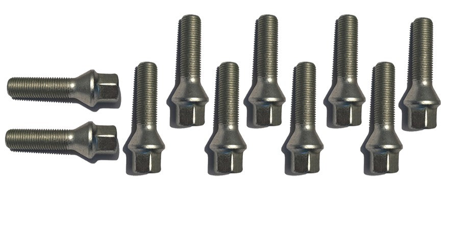 H&R HR-1454301pkt Paket hjulbultar 10st M14x1.5 Konisk Silver, Längd 43mm 10 st bultar