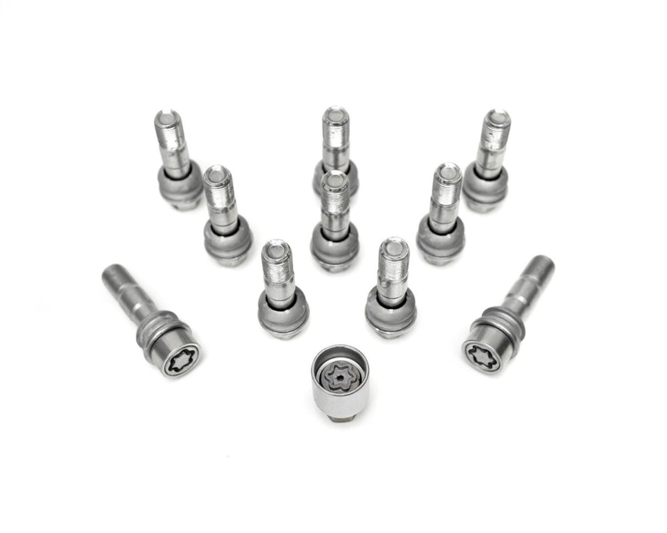 HR-15254407SET H&R hjulbultsats M15x1,25 sfärisk 14mm säte Mercedes fälgar Silver, Längd 44mm inkl lås