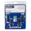 H&R Låsbultsats HR-B14252801KEY4 M14x1,25 Konisk Svart, Längd 28mm