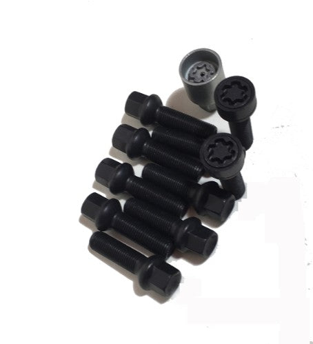 HR-B1452802SET H&R Bultsats inkl låsbutar M14x1,5 Sfäriskt 14mm säte Svart, Längd 28mm