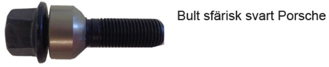 HR-B1456606 H&R hjulbult M14x1,5 sfärisk 14mm säte rörlig aluminium kona Porsche Taycan Svart, Längd 66/51mm
