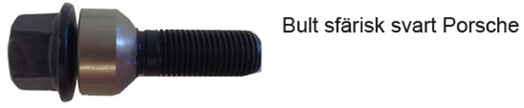 HR-B1456806 H&R hjulbult M14x1,5 sfärisk 14mm säte rörlig aluminium kona Porsche Taycan Svart, Längd 68/53mm