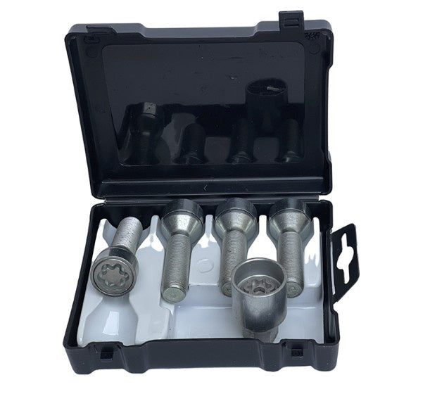 Låsbultsats HR-VN438 M14x1.50x38 Konisk Längd 38mm Silver För fälgar med koniska bultar