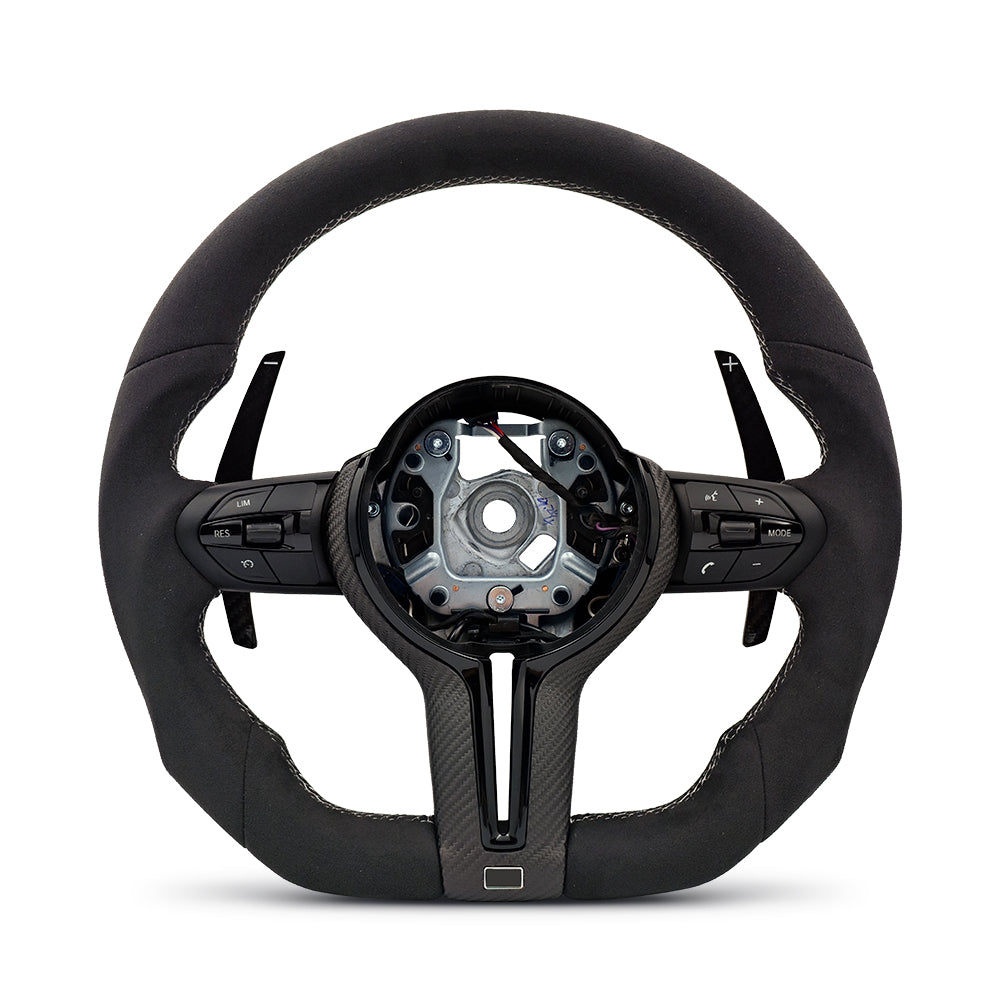 M-Sport Ratt i Full Alcantara / Mocka med Platt Botten – BMW 1–7-Serie & M-Modeller (F-Serien)