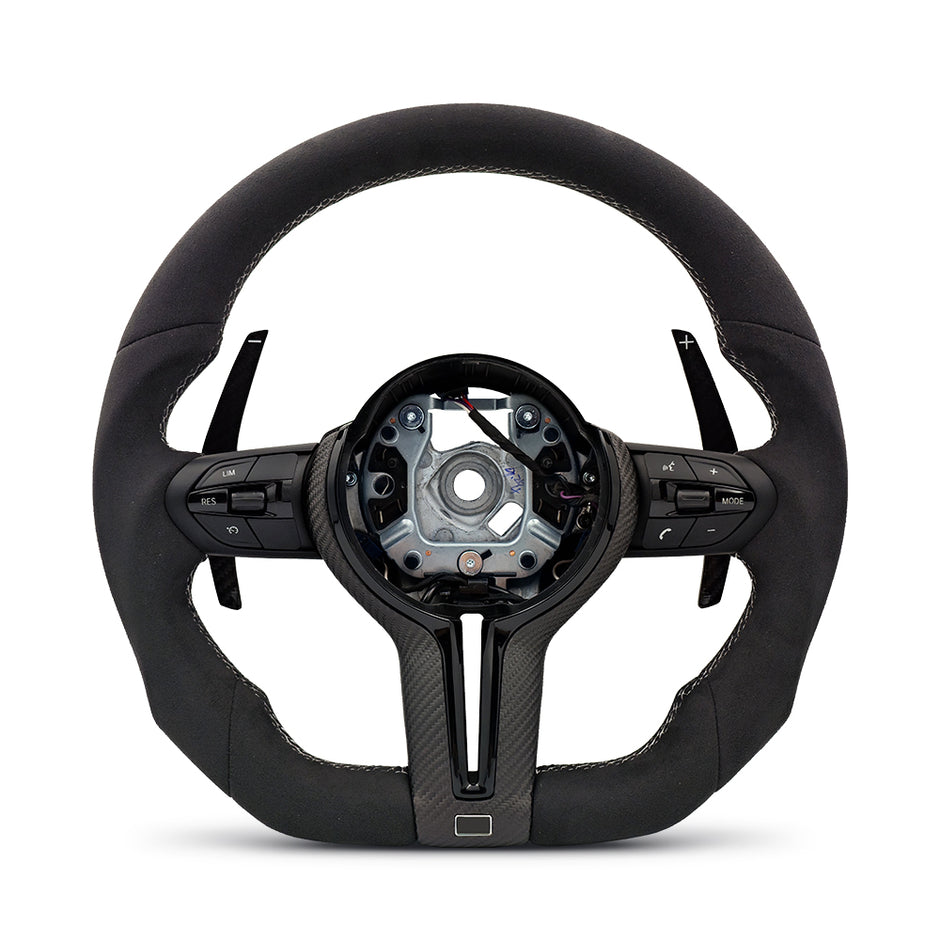 M-Sport Ratt i Full Alcantara / Mocka med Platt Botten – BMW 1–7-Serie & M-Modeller (F-Serien)