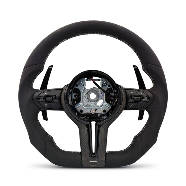 M-Sport Ratt i Full Alcantara / Mocka med Platt Botten – BMW 1–7-Serie & M-Modeller (F-Serien)