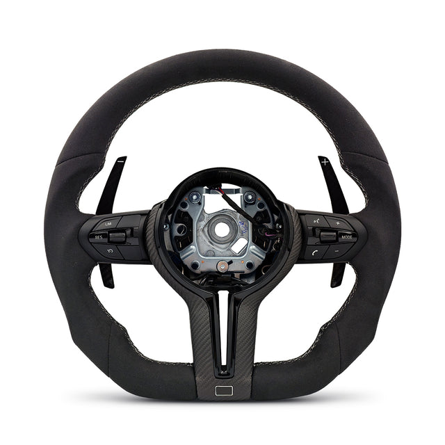 M-Sport Ratt i Full Alcantara / Mocka med Platt Botten – BMW 1–7-Serie & M-Modeller (F-Serien)