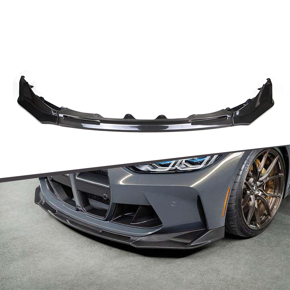 Frontläpp V-Style 3-Delad i Kolfiber (M-Performance Track Edition) – BMW M3 (G80) & M4 (G82 / G83)