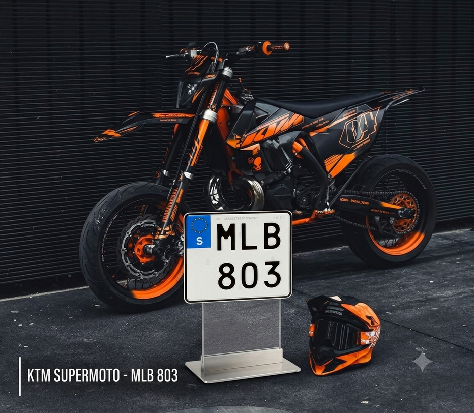 Personlig regplåt motard