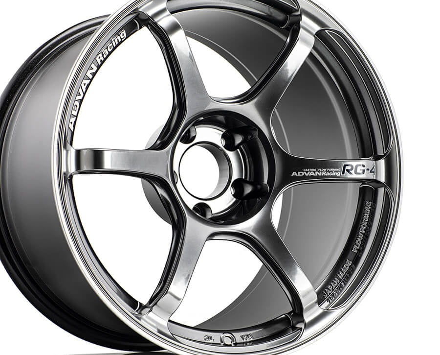 Advan Racing Advan RG-4 18x7 ET41 4x100 Fälg, Racing Hyper Svart & Svarvad Kant – bild 4