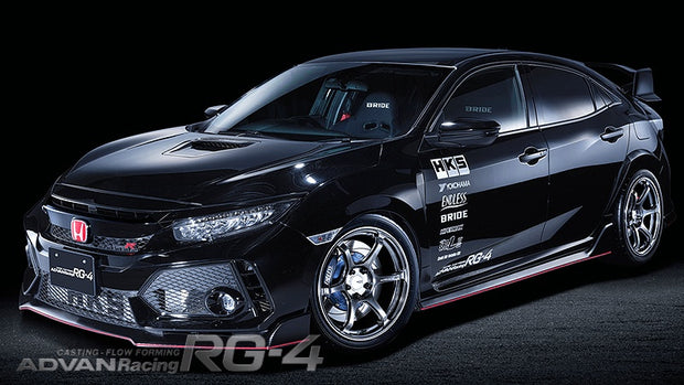 Advan RG-4 18x7.5 ET47 5x112 – Fälg, Racing Hyper Svart & Svarvad Kant
