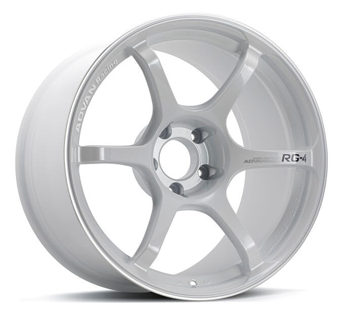 Advan RG-4 18x9 ET35 5x114.3 – Fälg, Racing Vit & Svarvad Kant