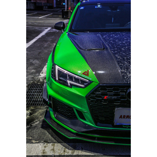 Canards till främre stötfångaren i pre-preg carbon för Audi RS4 B9 2017–2020