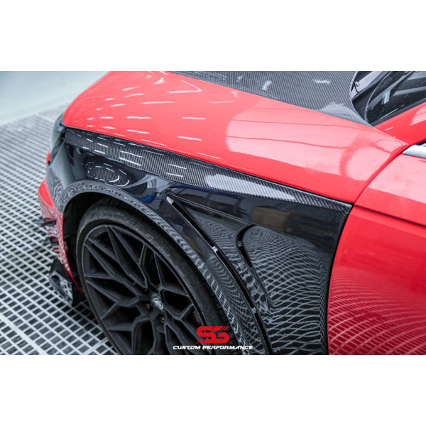 Främre skärmar i carbon för Audi RS4 Facelift B9.5