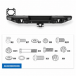 Rear Bumper – Off-Road Alaska – D-Rings & License Plate Bracket (WRANGLER JL 18-26) (6)