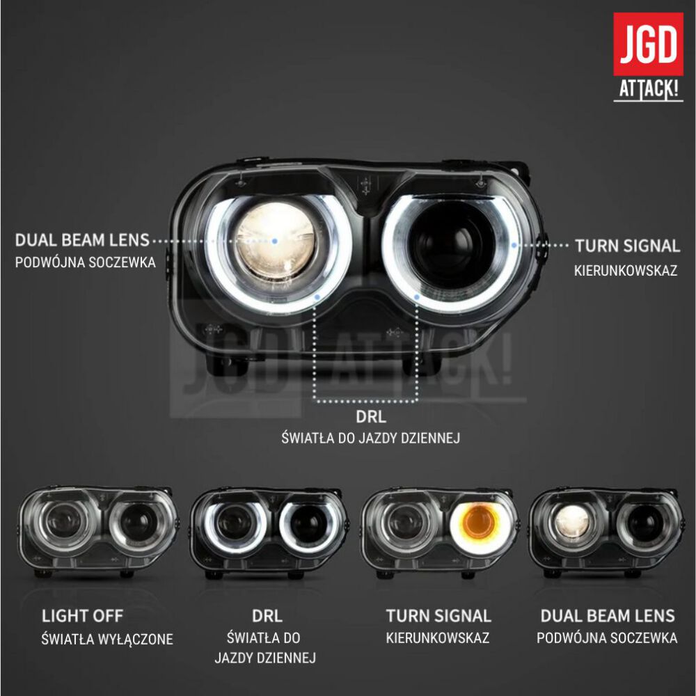 Vland 2015+ Style Headlights + LED Bulbs (3)