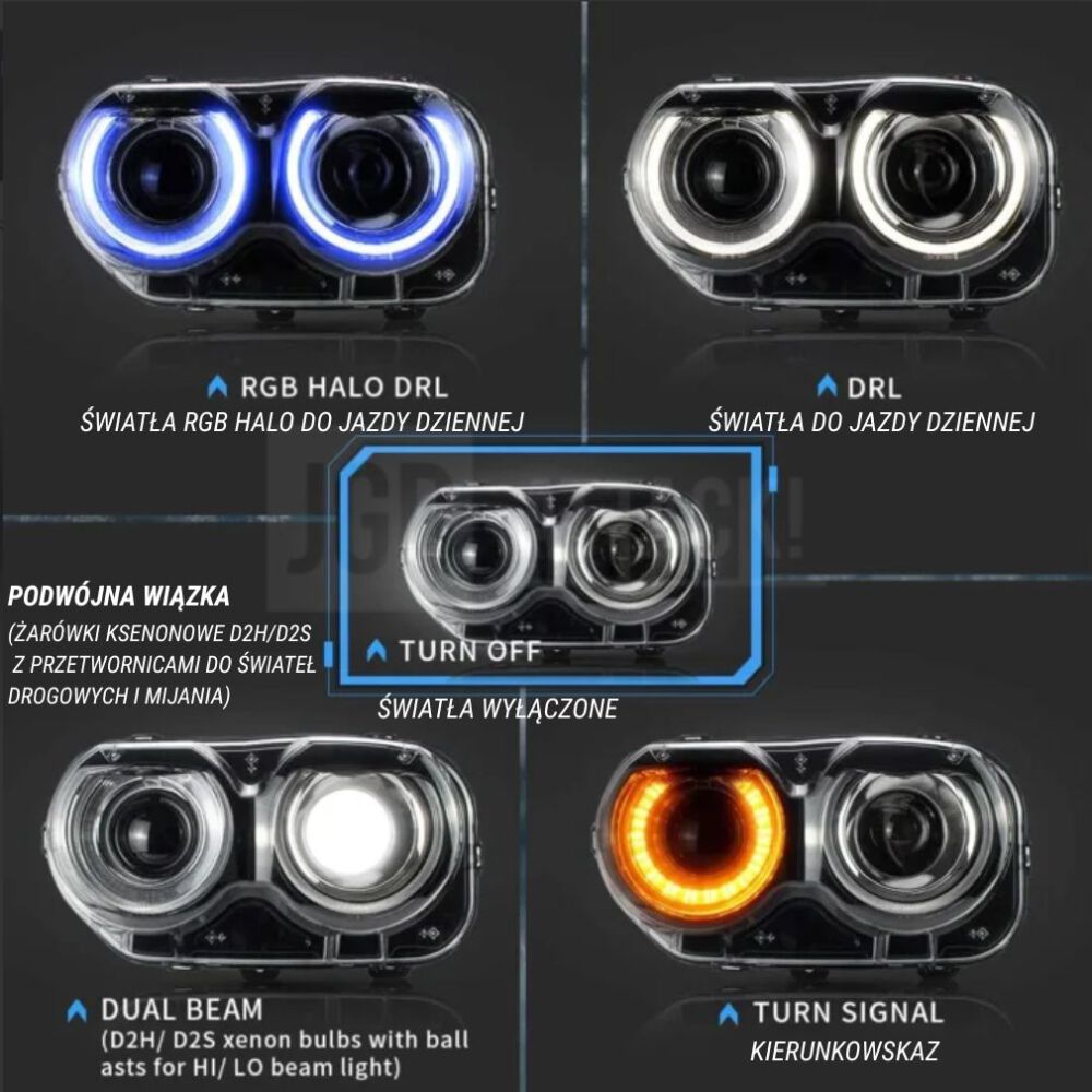 RGB Headlights + LED Bulbs (3)