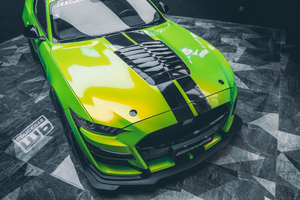Aluminiummotorhuv GT500-stil – Ford Mustang (2015–2017) GT, EcoBoost & V6