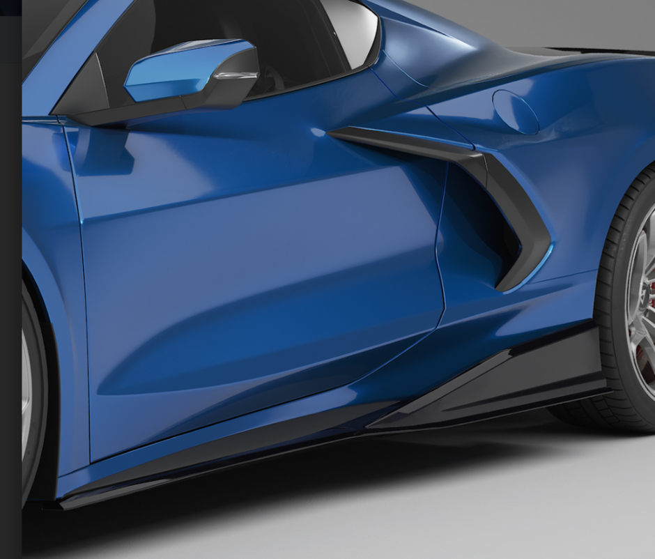 Side Skirts – V1 Style – Gloss Black (CORVETTE C8 20-26) (7)